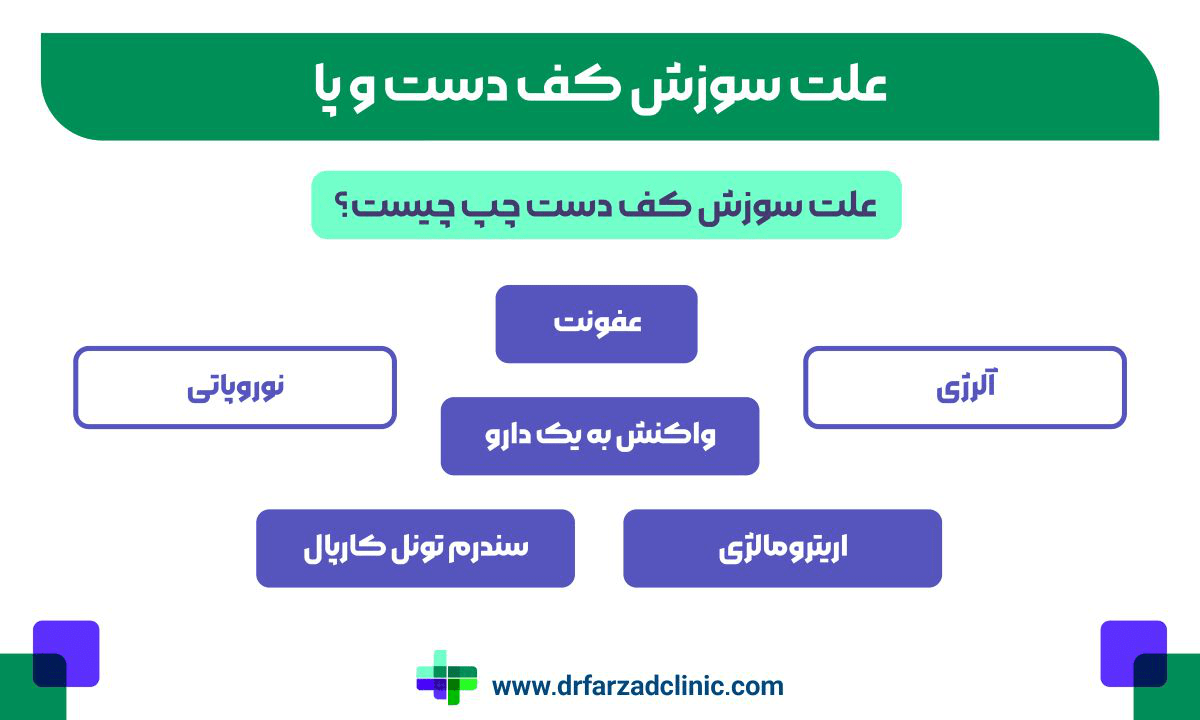 علت سوزش کف دست و پا